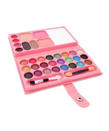 FOMIYES 3pcs 33 Makeup Palette Eyeshadow Kids Makeup Pallet Pink Eye Shadow Pan Cosmetic Bag Make up Girl
