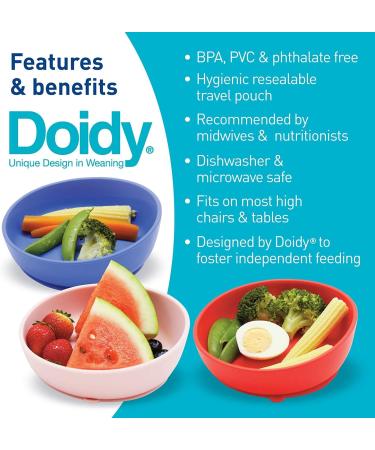 Doidy Cup and Bowl Set - Slanted Design Sippy Cup & Silicone Suction Bowl - Weaning Gift for Babies and Toddlers (Grey) - Buy Online on GoSupps.com