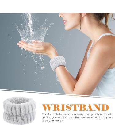 Veemoon Lot de 2 Bracelets en Peluche Gris Souples et Absorbants pour Lavage du Visage Bandeaux Poignet Confortables pour Spa et Soins Peau Accessoires Cheveux Pratiques pour Femmes - Buy Online on GoSupps.com