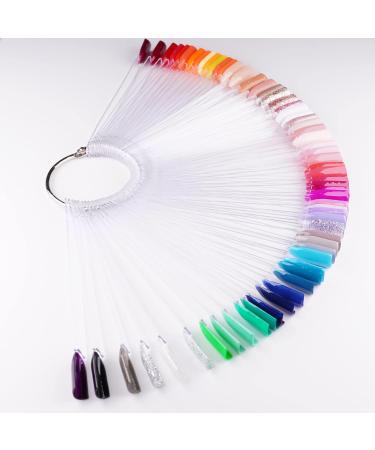 APEX Professional 50-Piece Nail Color Display Ring & Swatch Sticks - Clear Transparent Nail Art Pallet Tips - Buy Online on GoSupps.com
