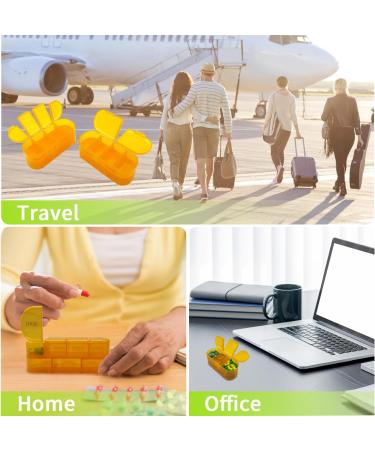 Weekly Pill Organizer Travel - Double-Sided Portable 2/3/4 Times a Day - 2 PC Orange - Ideal for Supplements Fish Oils Medication & Vitamins - Buy Online on GoSupps.com