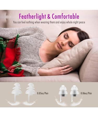 Hearprotek Ultra Soft Sleeping Ear Plugs - 2 Pairs (32db & 30db) for Side Sleepers, Snoring, Working, Construction - Noise Reduction and Hearing Protection (White) - Buy Online on GoSupps.com