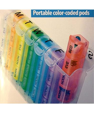 Portable Pill Case Organizer | Weekly Color-Coded | 28 Compartments | Travel-Friendly Vitamin Dispenser - Buy Online on GoSupps.com