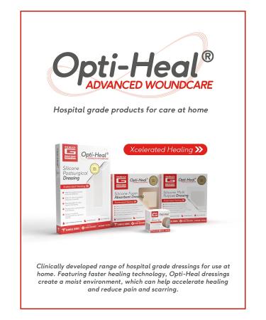Neo G Opti-Heal Silicone Surgical Dressing 4x8 - Waterproof Adhesive Bandages for Surgical Wounds - Absorbent Barrier Island Dressing - 2 Pack - Buy Online on GoSupps.com