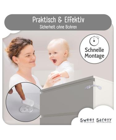 Sweet Safety 6x T V Certified Drawer Lock | No-Drill Child Safety Cabinet Locks | Glue-On Cupboard Protection for Kids - Buy Online on GoSupps.com