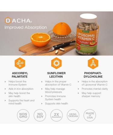 DACHA Nutrition Liposomal Vitamin C - 200 Capsules | Natural Immune Support - Buy Online on GoSupps.com