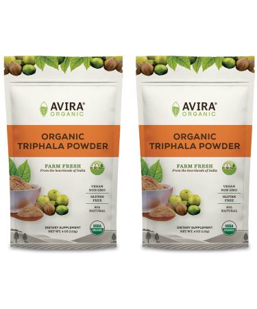 Avira Organic Triphala Powder Vegan, Non-GMO, Easy to Mix in Smoothies, Tea and Lattes, Resealable, Dark Brown, 8 Oz 8 Ounce (Pack of 1)