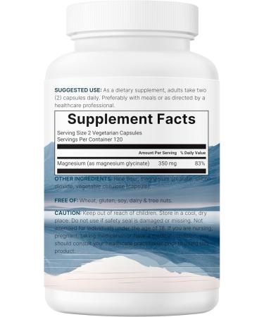 Micro Ingredients Magnesium Glycinate 350mg Per Serving 240 Veggie Capsules | Potent Elemental Form 100% Chelated Highly Bioavailable | Healthy Muscle Bones & Mood Support Supplement | Non-GMO - Buy Online on GoSupps.com