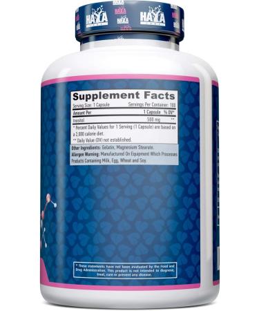 Haya Labs Inositol 500mg 100 capsules - Buy Online on GoSupps.com