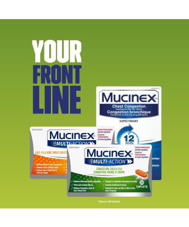 Mucinex Multi-Action Congestion Cold & Flu Caplets 20 count - Buy Online on GoSupps.com