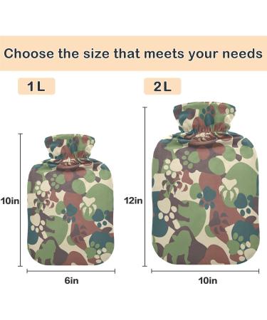 NAANLE Camouflage Dinosaurs PAW Heat Bottle - 1L Transparent Hot Water Bottle for Bed Hand & Feet Warmer Pain Relief & Cold Therapy - Buy Online on GoSupps.com