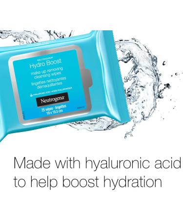 Neutrogena Hydro boost make-up removing cleansing wipes made with hydrating hyaluronic acid 25 count - Buy Online on GoSupps.com