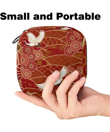Shop Japanese Red Cranes Chrysanthemum Periodic Inserts & Menstrual Cup Pocket - Multicolored Bags for Women & Girls - Buy Online on GoSupps.com