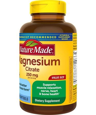 Nature Made Magnesium Citrate 120 Softgels - Supports Muscle, Nerve & Heart Health - Buy Online on GoSupps.com