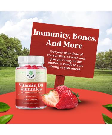 Vegan Vitamin D3 Gummies 5000 IU for Adults | Immunity & Joint Support | Non GMO Strawberry Flavor - Buy Online on GoSupps.com