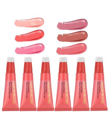 Liquid Blush Long Lasting Matte Silky Cream Blush Moisturizing Silky Blush Smooth Creamy Texture Face Makeup Wand (6pcs)