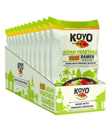Koyo Organic Ramen Soup - Vegan, Reduced Sodium Asian Vegetable, No MSG, 12 Pack (2.1 oz each) - Buy Online on GoSupps.com