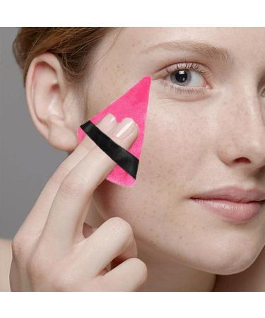Triangle Powder Puff | Super Soft Face Body Loose Setting Powder Puff Set of 6 Multipurpose Powder Puff with Strap Makeup Tool Sritob Hot Pink - Buy Online on GoSupps.com
