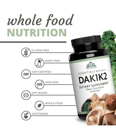 Optimal Health Systems Essential DAK1K2 | Vitamin D3 + A + K1 + K2 Immune Support Bone Health & Heart Health | Vitamin D w/MK-7 | 5000 IU | (Non-GMO Whole Food Gluten-Free) 60 Softgels - Buy Online on GoSupps.com