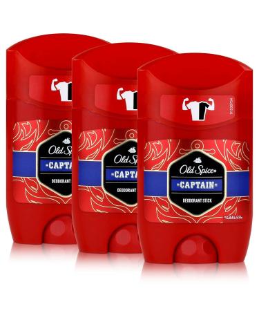 Old Spice Old Spice Stick Captain Deodorant 50ml - Old Spice Deodorant acts as a protective screen against white spots and stains (3 pack)