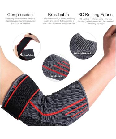 Large Red Outdoor Sports Elbow Support Brace - Anti-Skid Compression Strap for Ultimate Protection | International Shipping Available - Buy Online on GoSupps.com