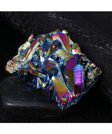 TOVINANNA 1pc Crystal Cluster Ornament Amethyst Crystals Titanium Coated Crystals Home D cor Adornment Decor Colorful 6X4CM - Buy Online on GoSupps.com