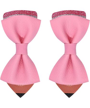 Pencil Hair Clip | Back to School Hair Bow Unique Hairgrips Strong Hold Claw Clips School Hair Accessories for First Day of School Pink - Buy Online on GoSupps.com