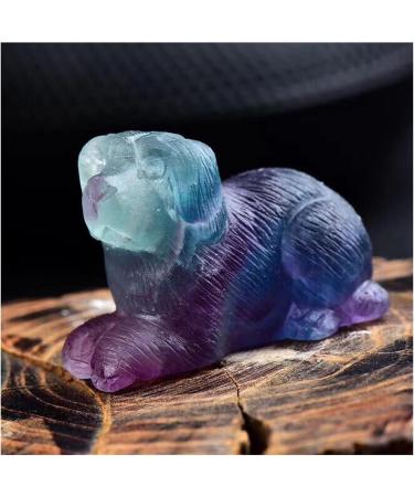 Natural Crystal Rough 1pc Natural Rainbow Fluorite Hand Carved Dog Quartz Crystal Stone Figurine for Decoration PEIQIYIN - Buy Online on GoSupps.com