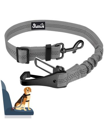 Eyin dog seat belt 3 in 1 rapid belt dog car with a reflective elastic nylon show dog seat belt for all dog breeds and car seats drinking 90cm (gray) 90cm (62-90cm) gray