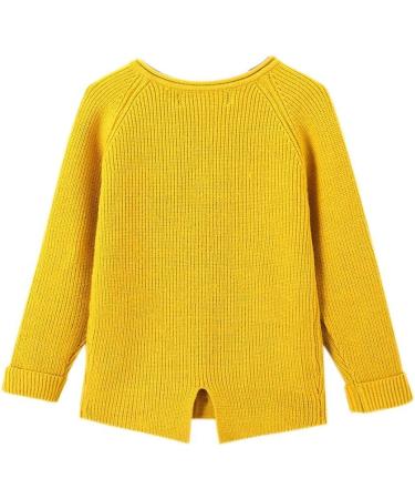 SMILING PINKER Toddler Girls Knit Cardigan | Soft & Warm Sweater with Pockets | 4 Years | Yellow - Buy Online on GoSupps.com