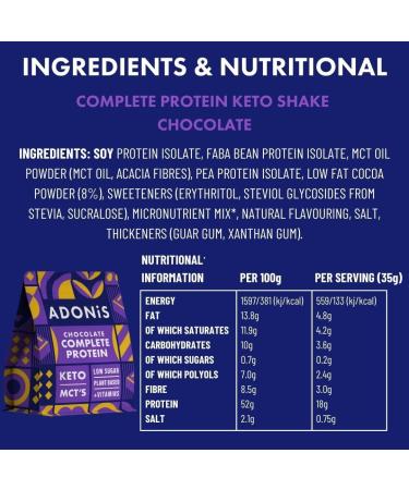 ADONiS Keto Shake Vanille Protein Shake - Saveur cr meuse de vanille - Faible teneur en glucides - Poudre de prot ines de qualit sup rieure pour le d veloppement et la r g n ration musculaire - Buy Online on GoSupps.com