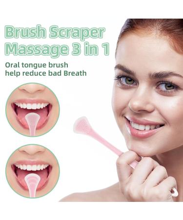 4-Piece Silicone Tongue Scraper Set for Adults - Double-Sided Tongue Cleaners for Bad Breath Fresh Breath Easy to Carry - Green Pink Purple Orange - Buy Online on GoSupps.com