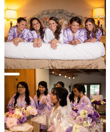 BESDEL Women's Satin Silk Bathrobe - Short Kimono Robe XXL Light Purple - Buy Online on GoSupps.com