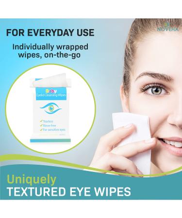 Noveha Baby Eyelid & Lash Wipes - Pack of 60 | Hypoallergenic, Safe & Natural | Dermatologist & Pediatrician Recommended - Buy Online on GoSupps.com