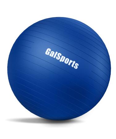 GalSports Yoga Ball Exercise Ball for Working Out, Anti-Burst and Slip Resistant Stability Ball, Swiss Ball for Physical Therapy, Balance Ball Chair, Home Gym Fitness Blue L(26ines/65cm/with Pump)