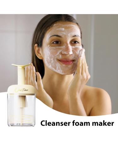 Cleanser Foamer Transparent Manual Facial Cleanser Foamer Type Rotating Foam Maker - Detachable Facial Cleansing Tools for Travel Household Fine Foam Deep Cleansing Light Yellow - Buy Online on GoSupps.com