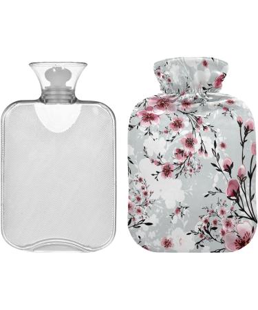 NAANLE Cherry Blossom Hot Water Bottle - 2L Transparent Heat Bottle for Back Pain Relief & Cold Therapy - Hand & Foot Warmer - Buy Online on GoSupps.com