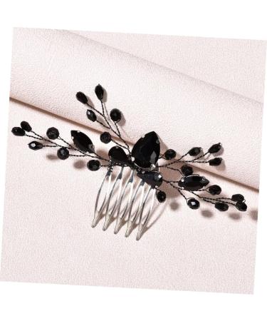 DOITOOL Black Crystal Hair Accessories Rhinestone Leaf Hair Comb Bridal Hair Clip Hair Comb for Women Hair Gems for Women Black Hair Clips Vintage Hair Accessories Decor Alloy Miss Wedding - Buy Online on GoSupps.com