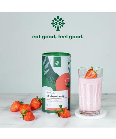Natural Mojo Fit Strawberry Shake (500g) - Vegetarian Meal Set with Nutrients Protein & Superfoods for a Conscious Diet - Buy Online on GoSupps.com