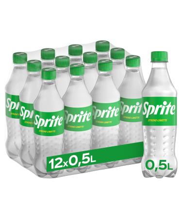Sprite maximum refreshment with lime and lemon taste in practical bottles 12 x 500 ml disposable bottles lemon 500 ml (12 Pack)