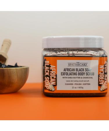 African Black Soap Exfoliating Body Scrub - 21 oz | Ultra Hydrating & Nourishing Body Care - Best Exfoliator for Glowing Skin - Buy Online on GoSupps.com