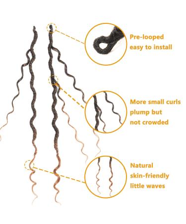 Goddess Locs Crochet Hair 18 | 6 Packs Curly Faux Locs Braids | Boho Style Hair Extensions | T1B/30 18 (Pack of 6) - Buy Online on GoSupps.com