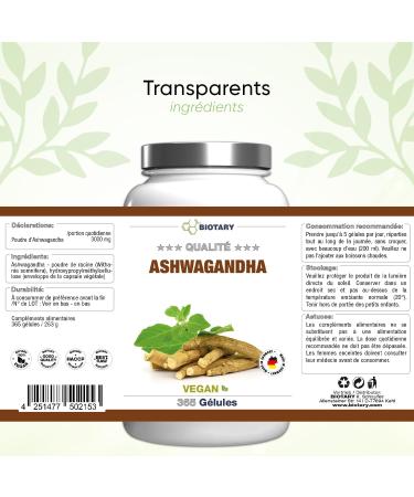 Ashwagandha 365 Capsules | Daily Serving 3000mg | Pill Box Included | Indian Sleeping Berry | High Dosed | Vegan | Pure Vegetable No Additives - Buy Online on GoSupps.com