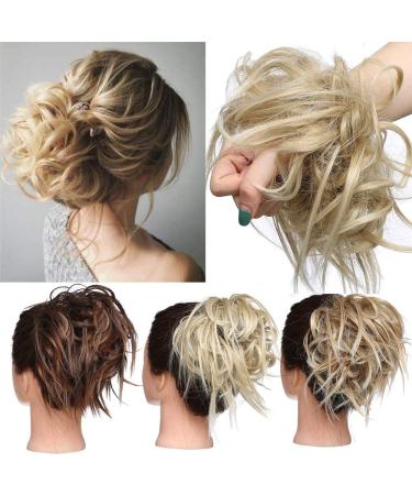 Tess hair part dutt hair tie with hair smooth shaped hair knot updos. Cheap hair extension for women 45g medium blonde/blonde