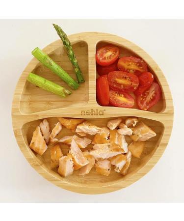Nohla Bamboo Baby Suction Plate Bowl & Spoon Set | Secure Grip | Eco-Friendly BPA-Free | Lilac Color - Buy Online on GoSupps.com