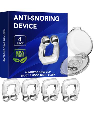 Lilivera Anti Snoring Devices - Silicone Magnetic Anti Snoring Nose Clip - Improve Sleep Quality (4 PCS)
