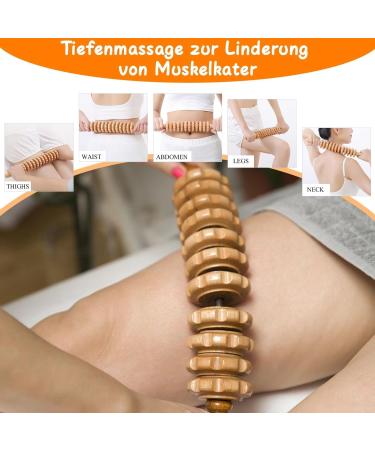 2-Piece Wooden Massage Roller Set - Back & Body Relief Trigger Point Therapy Tool for Neck Legs & More - Buy Online on GoSupps.com
