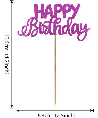 24 Pack Happy Birthday Cupcake Toppers Glitter Celebrating Birthday Cupcake Picks Baby Shower Kids Birthday Party Cupcake Decorations Supplies Purple - Buy Online on GoSupps.com