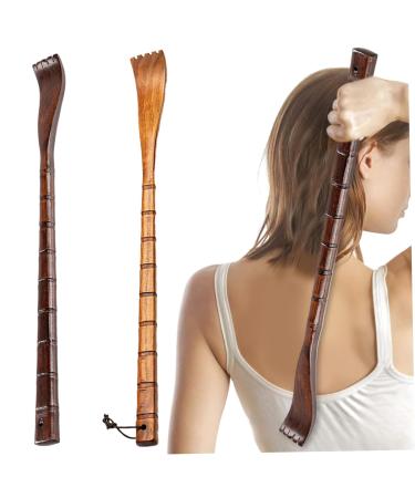 Back scratch for women back scratches for men 2pcs 19in smooth manual of wooden back scratches for itching relief handheld bamboo joint back scratch for adults older men women square square