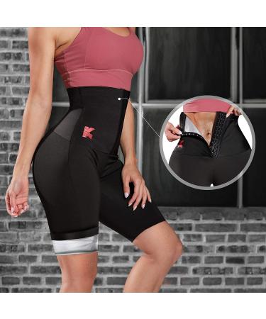 KUMAYES Women's High Waist Sauna Sweat Pants, Black, X-Large - Thermo Workout Body Shaper for Slimming and Thigh Compression - Buy Online on GoSupps.com